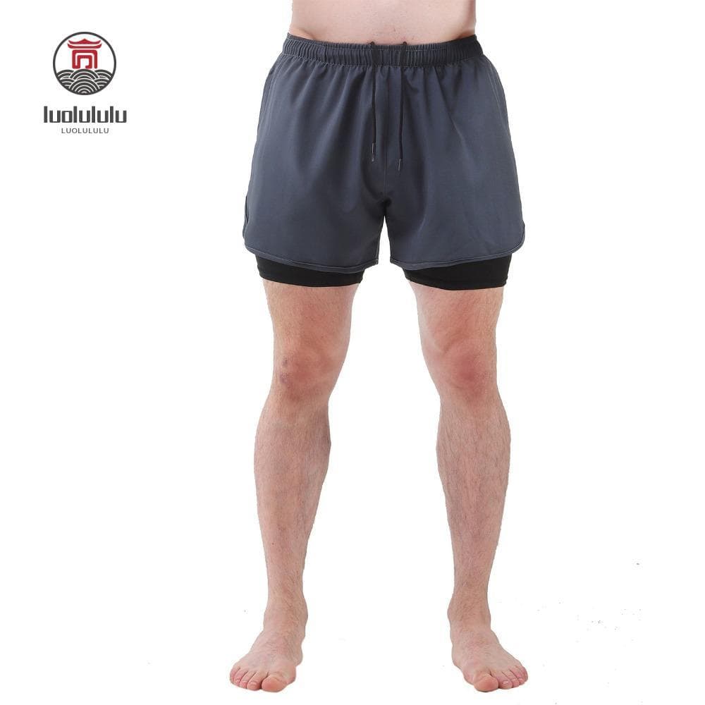 LUOLULULU Shorts Esportivos Com Forro , Cintura Elástica , Design De Duas Camadas , De Corrida 2 Em 1 , Bolso Zíper
