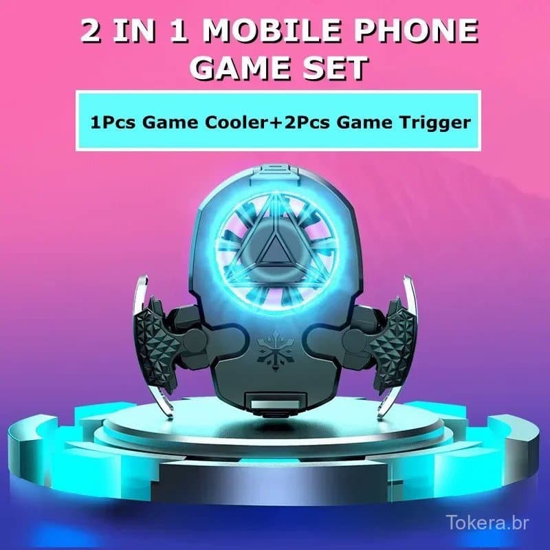 Resfriador de Celular ABS para Jogos PUBG com Botões L1 R1 e Gatilho para Jogos, Compatível com iPhone e Android, Contro
