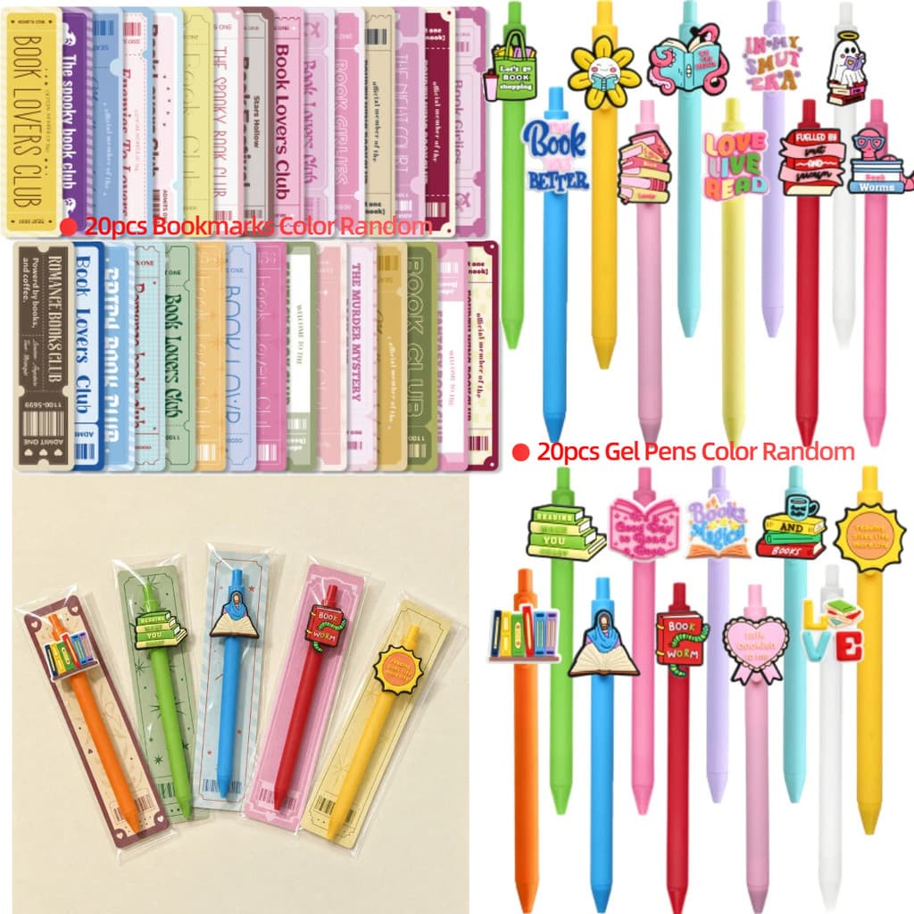 20 Conjuntos De Caneta Para Amantes De Livros E Conjunto De Presentes De Marcadores , Lembrancinhas De Festa Reservadas