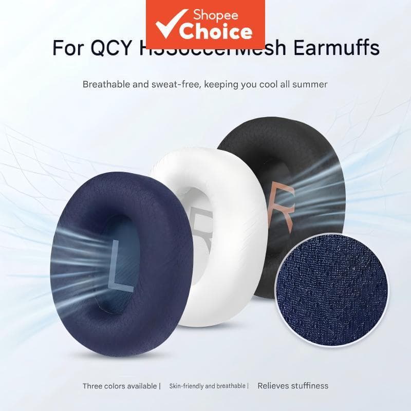 Almofadas de substituição para fones de ouvido QCY H3 H3 Lite, peças de reparo, protetores auriculares respiráveis