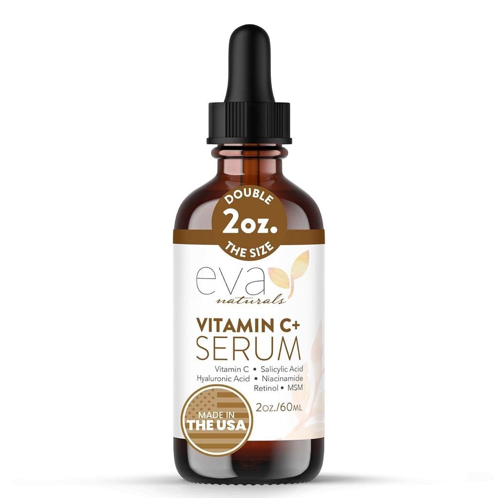 Eva Naturals Vitamin C Serum Plus – Sérum Facial com Ácido Hialurônico, Niacinamida, Retinol e Ácido Salicílico – Fórmul