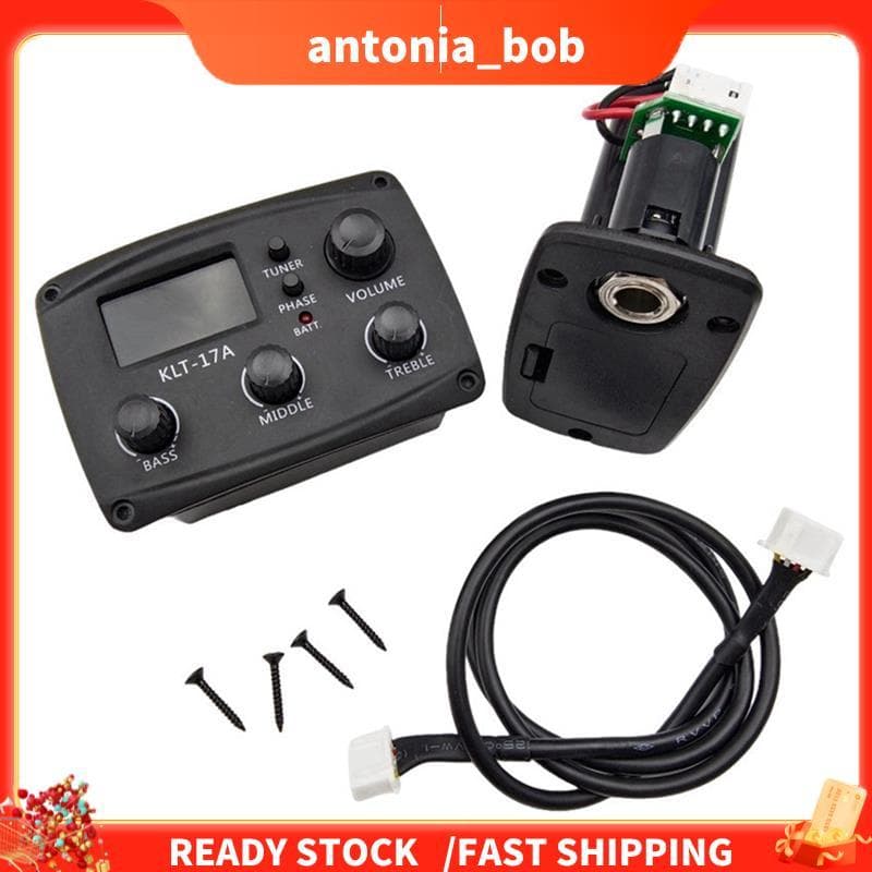 - Pré-Amplificador EQ De Guitarra Acústica 17A , Com Afinador De Procedimento Digital , Equalizador De 3 Bandas , Peças