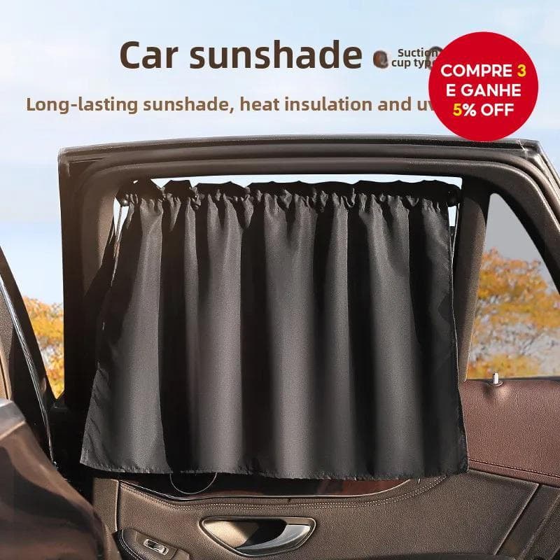 Cortina Protetora Solar para Janela de Carro VZBX com Ventosa, Proteção UV, Preta, Espessa, Durável, Universal para Jane