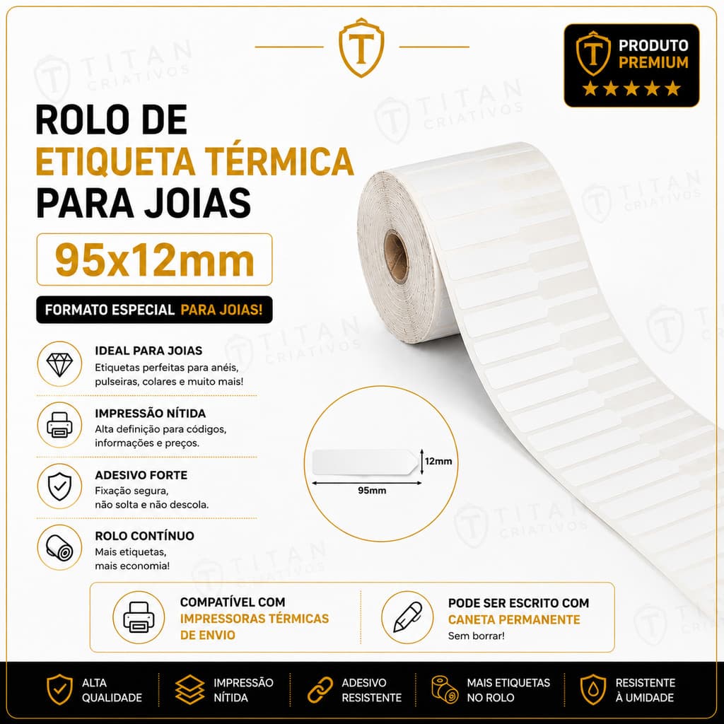 Etiqueta Joias 95x12mm Térmica