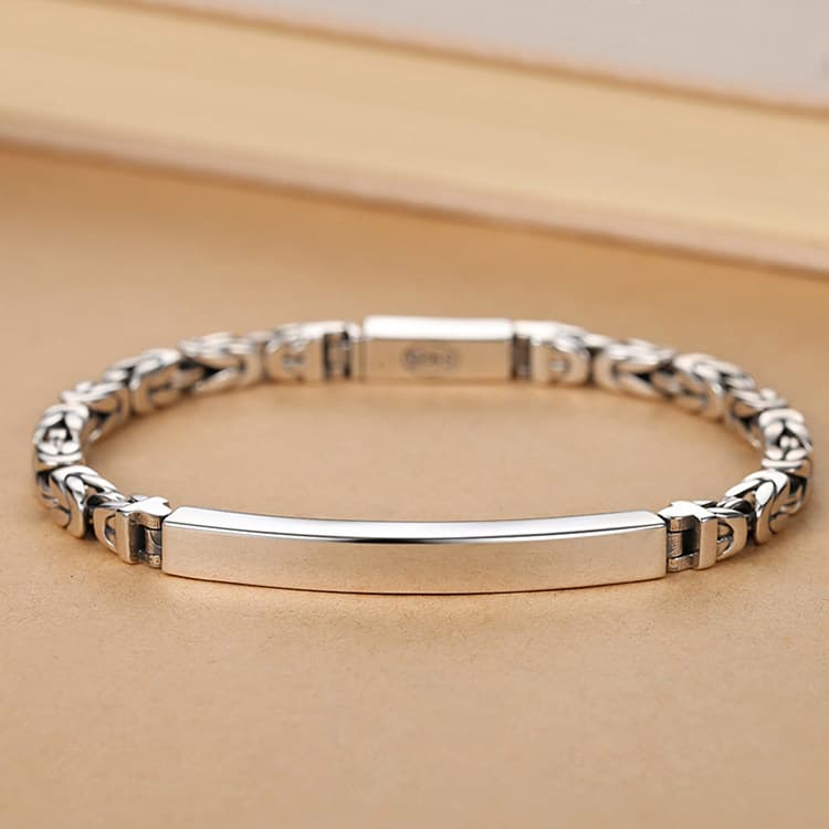 Banhado A prata brilhante padrão de paz casal pulseiras um par masculino feminino nicho Design luz jóias de luxo masculi