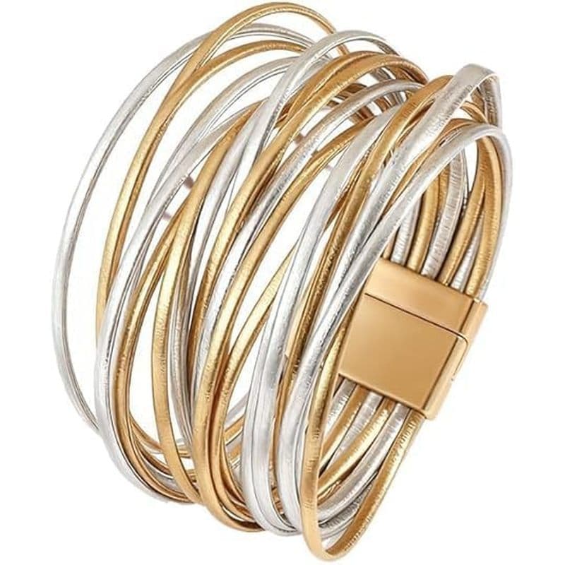 Pulseiras Femininas De Couro PU Multicamadas , Boho Feitas À Mão Para Mulheres , Joias , Acessórios De Presente , Aniver