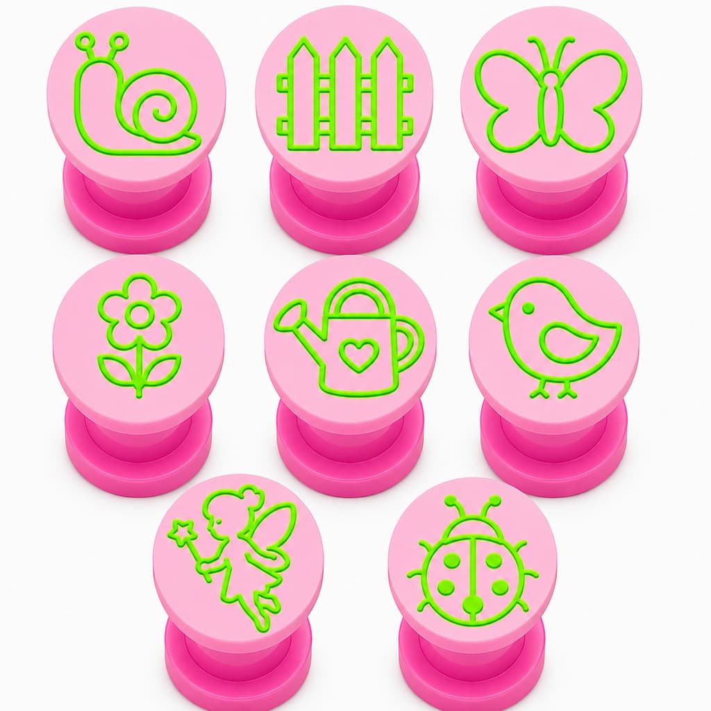 Kit Carimbos para Doces Jardim Encantado, Flores, Borboletas, Aniversário Infantil e Brigadeiros