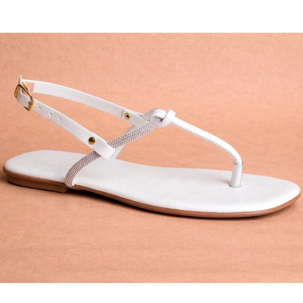 Rasteirinha Feminina de Dedo com Strass Bico Quadrado Tira Ajustável Casual Elegante Premium