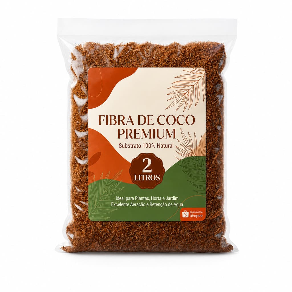 Fibra de Coco 2 Litros Para Plantas Substrato Para Vasos Orquídeas Jardinagem