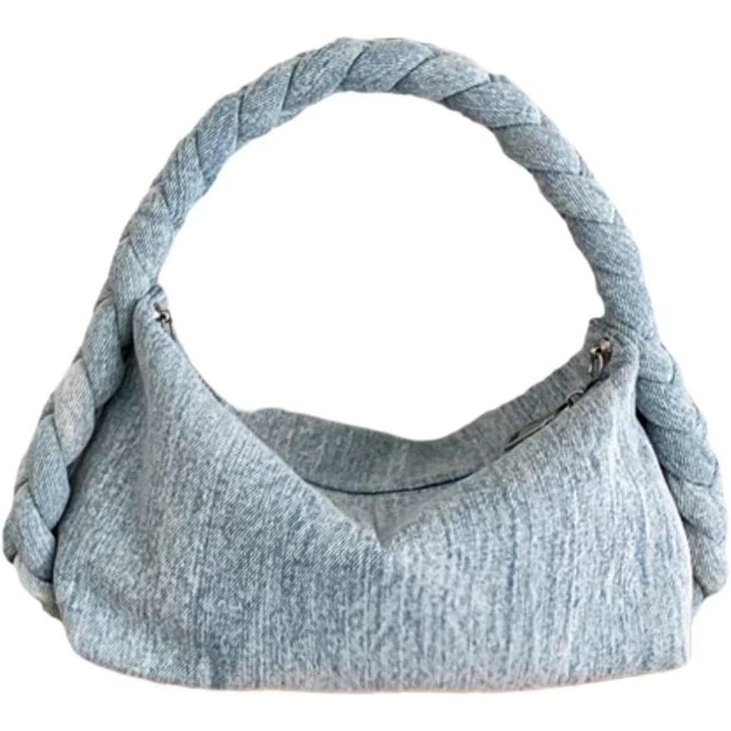 Bolsa de Denim XPONNI para Mulheres, Bolsa Dumpling, Bolsa Tote de Denim Grunge Y2k, Bolsa Y2k, Bolsa Transversal Estéti