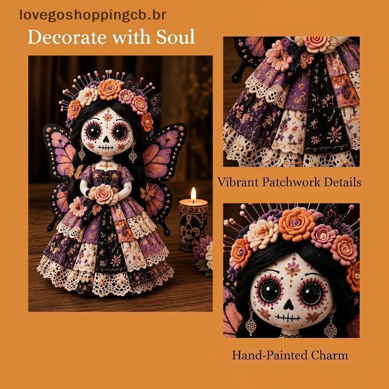 Conjunto De Artesanato De Costura Do Dia Dos Mortos , Boneca De Retalhos De Caveira , Kit De Fabricação DIY Com Todos Os