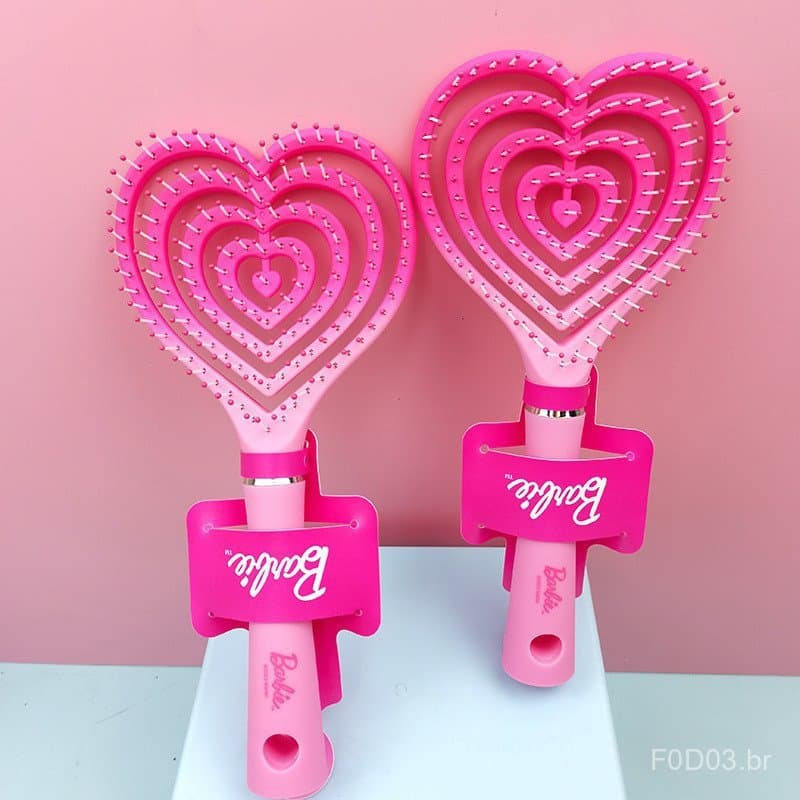 Mingpin Mingchuang Youpin Barbie Série Coração Pente de Osso Fluffy Estilo Rosa Fluffy Penteado Feminino Cabelo Liso P