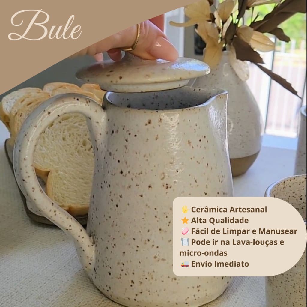 Bule 900ml Cerâmica Artesanal Café/Chá com estilo Cerâmica Premium/Cozinha/Decoração/Louça/Café/Casa