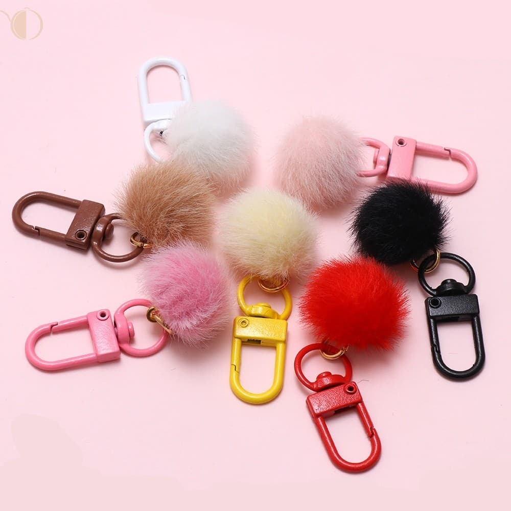 10pcs Chaveiro De Bola De Pelúcia Bonito-Pingente De Saco Colorido Doce Para Decoração De Telefone