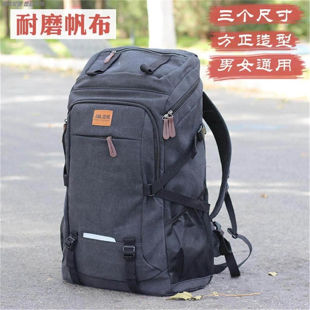 Três tamanhos grande capacidade Retro lona lazer viagem acampamento ao ar livre mochila masculina viagem de negócios com