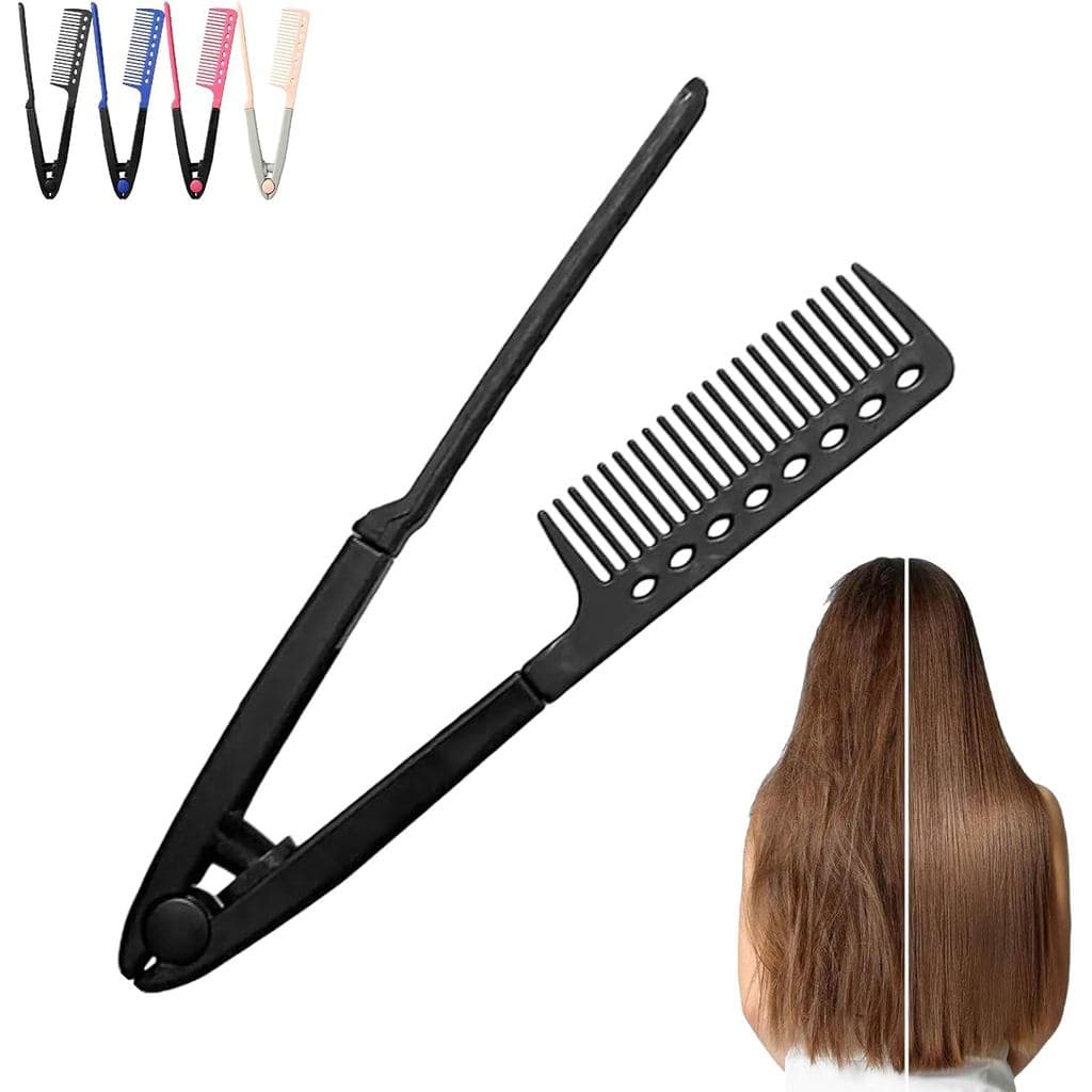 Escova Alisadora de Cabelo, Escova de Estilização de Cabelo em V Resistente ao Calor, Escovas Alisadoras com Furos para