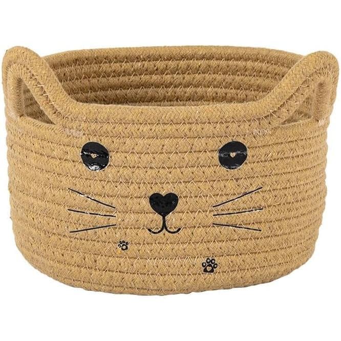Cesta de Armazenamento de Algodão com Estampa de Gato de Desenho Animado (Cor Doce) VKFV
