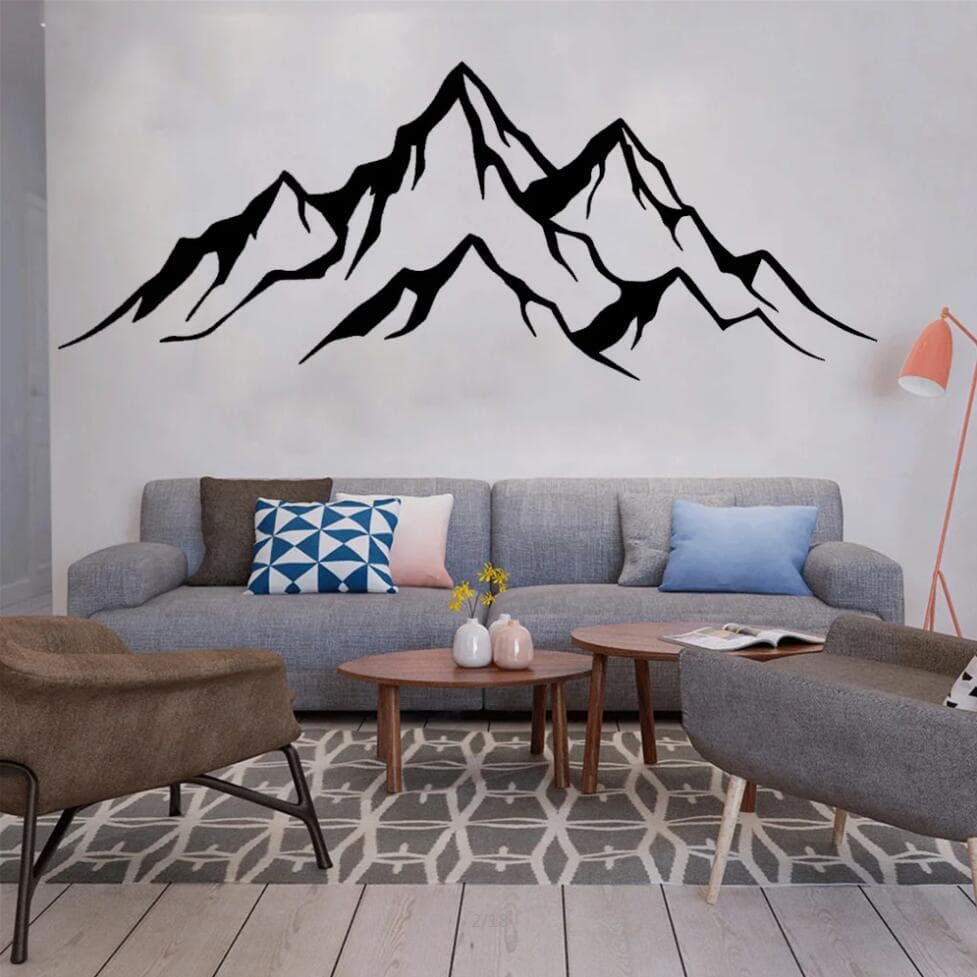 Snow Mountain Alpine Asuka Adesivo autoadesivo de parede Sofá Quarto Fundo de cabeceira Adesivo de Layout de par