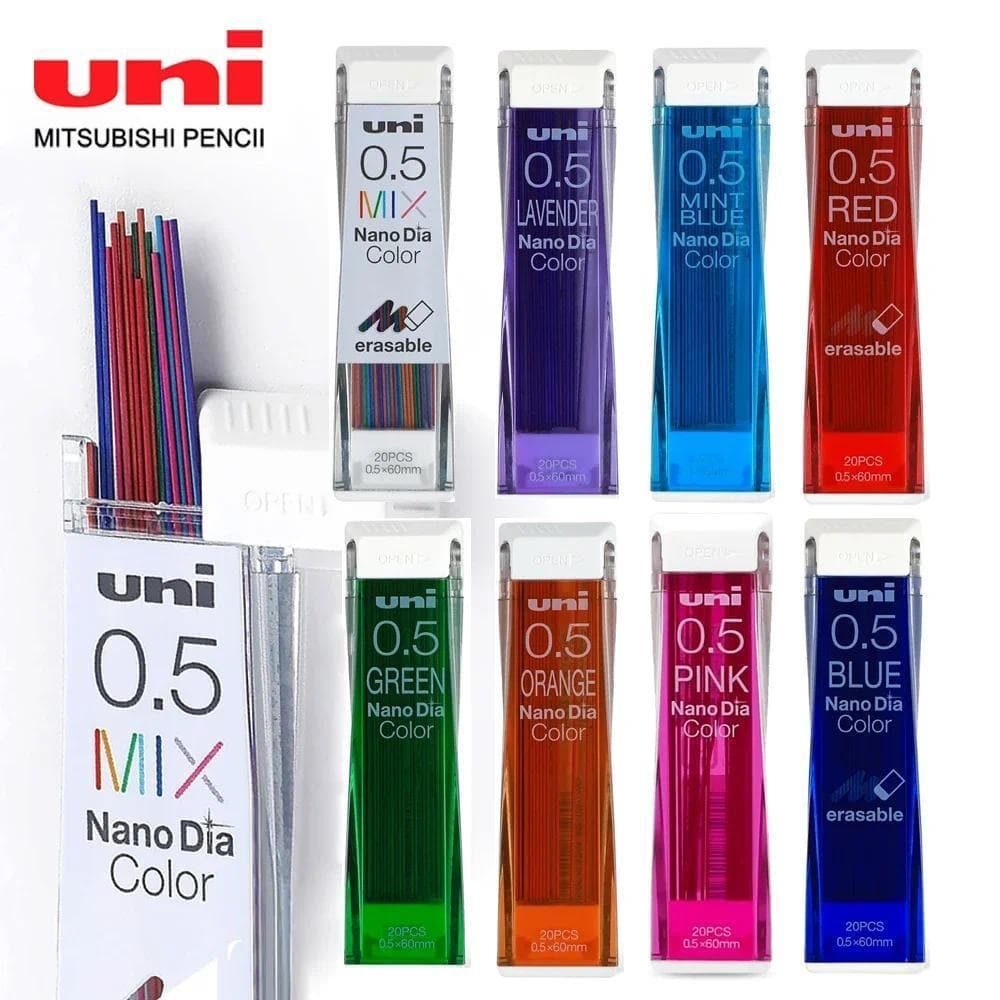 Japão Uni Nano Dia Color 202NDC Lápis Mecânico Colorido Recargas De Chumbo 0.5mm Suprimentos De Escrita