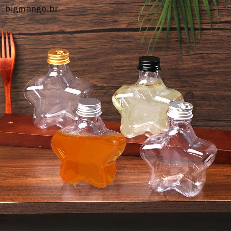 BIBR 200ML Bonito Estrela Garrafa De Plástico Claro Leite Chá Café Transparente Água Suco Garrafas De Bebidas .