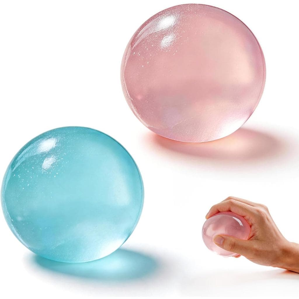 2 Bolas Anti-estresse de Óleo de Coco, Feitas à Mão, de Crescimento Lento, Não Pegajosas, Brinquedo Sensorial para Alívi