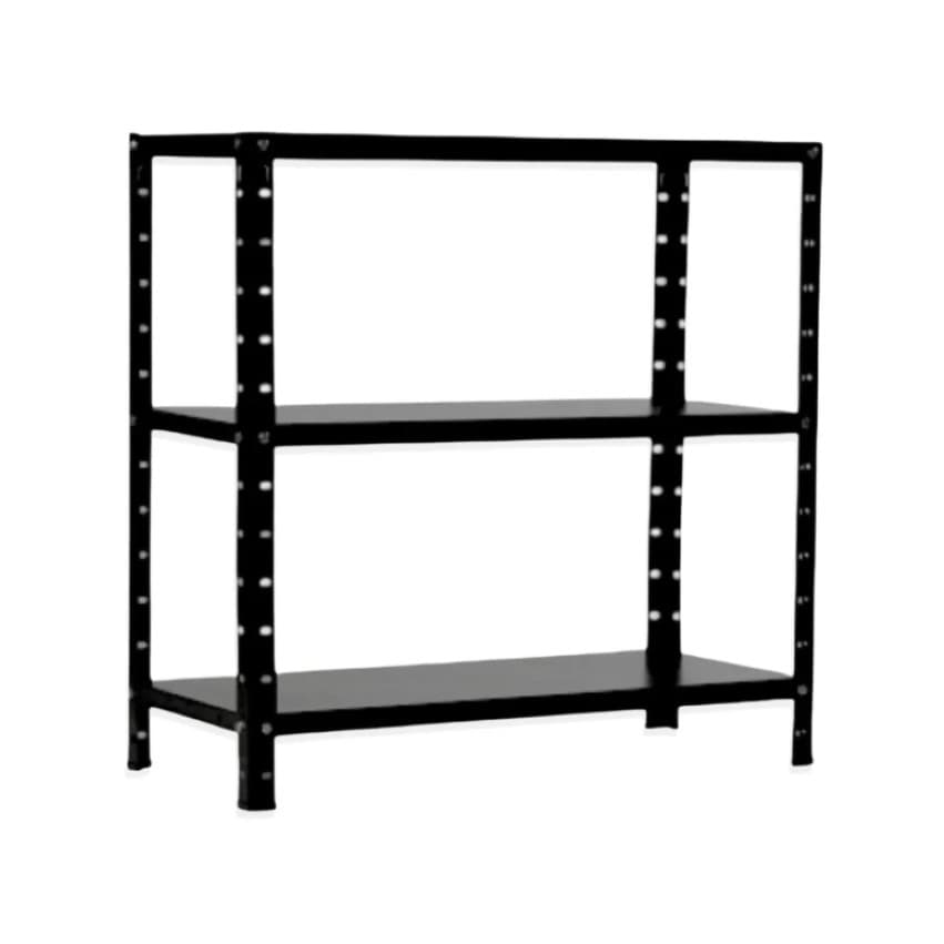 Estante De Aço Reforçada Multiuso 3 Prateleiras de 90cm Preto