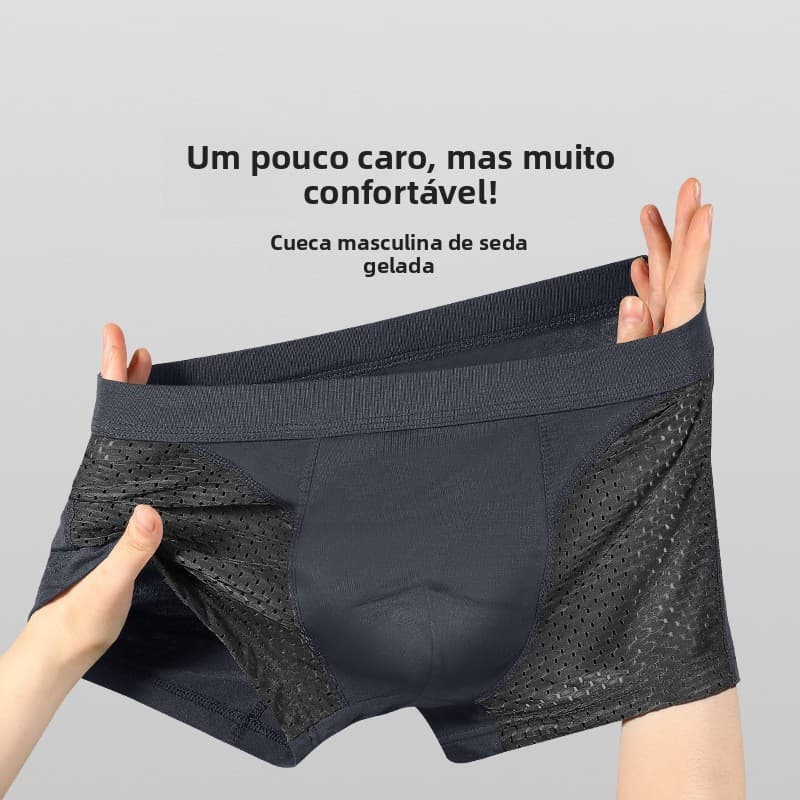 Cuecas Masculinas De VerãO Em Seda Gelada RespiráVel, Boxer Briefs Sedutores Em Malha, Shorts Finos E ConfortáVeis De Qu
