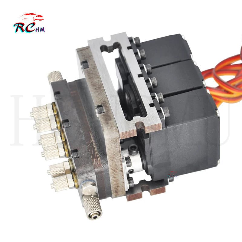 Bloco De Válvula De Aço Hidráulico 3CH Com Servo Para Peças De Escavadeira RC LESU JDM EC360 Escala 1/12 HT0O