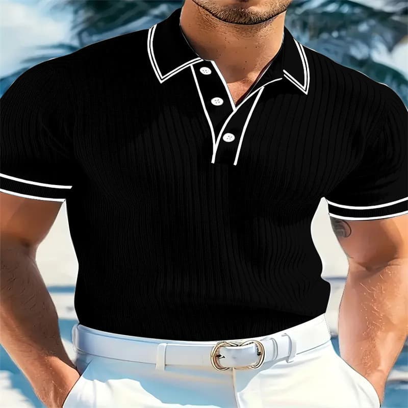Novo estilo polo masculino camisa de manga curta verão novo estilo camisa polo masculina de manga curta