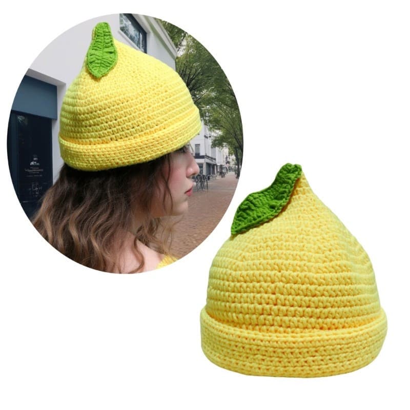 QUICKR 2000s Crochet Theme Hat Chapéu Caveira Malha Lindo Design Formato Fruta Para E Men