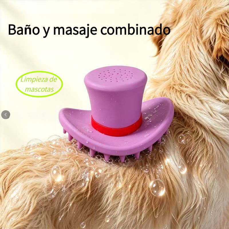 Banheira portátil para pet, pulverizador de silicone, escova de banho e tampa mágica para animais de estimação