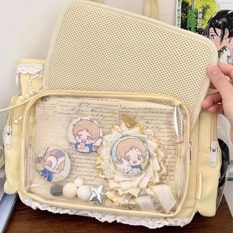 Bolsa De Ombro Macia Para Meninas Japonesas y2k jk Uniformes Transparentes ulzzang ita Viagem Estudantes