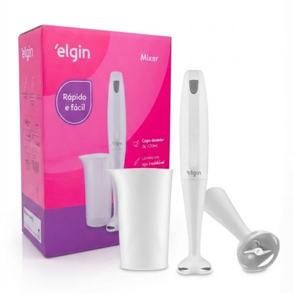 Mixer de Mão Elgin MIX10 2 em 1 200W 700ml Branco 110V.