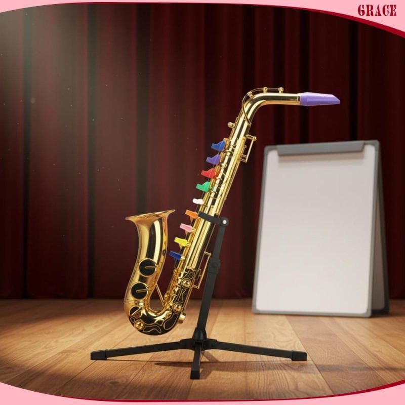[Grace_sz] Saxofone De Brinquedo Jogável Com 8 Tons Infantil Design Realista Conjunto De Instrumentos Musicais Infantis