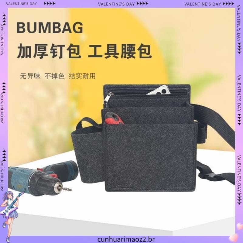 Bolso para unhas para carpintaria, bolso para unhas, engrossado, resistente ao desgaste, canteiro de obras, bolso para c