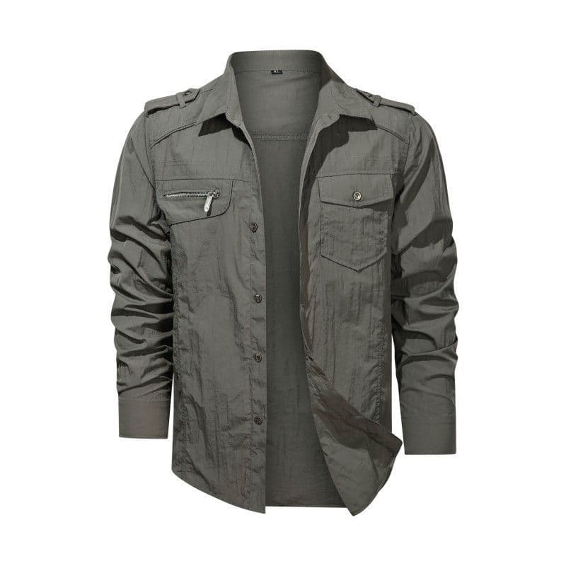 ❤Novidades❤ Masculino fino Casual de secagem rápida respirável manga comprida Workwear camisa resistente ao desgaste cor