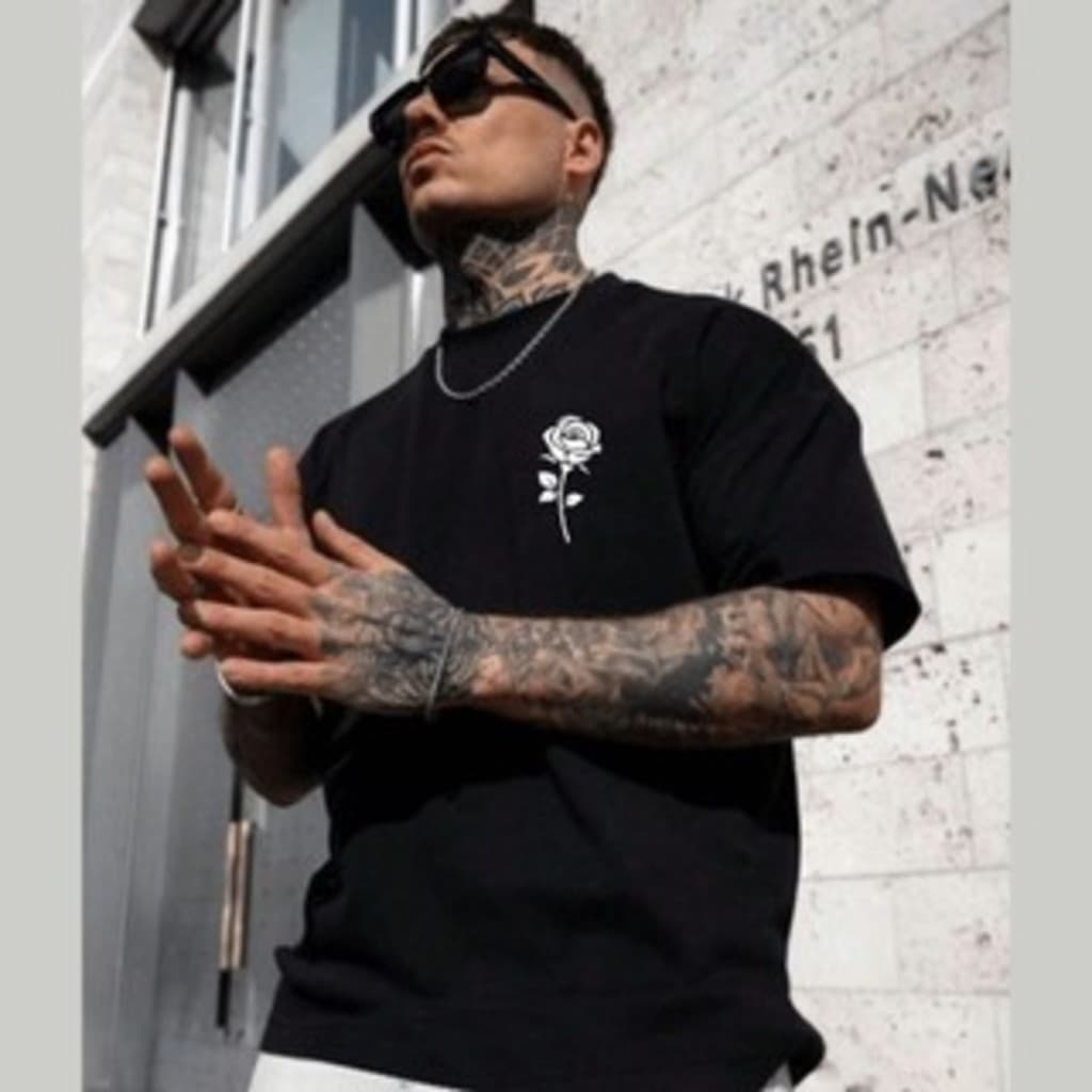 Camiseta Rosa Minimalista Masculina Streetwear Premium