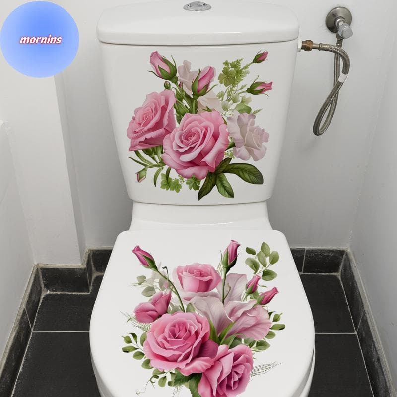 MORNIN Capa De Assento De Vaso Sanitário Para Banheiro Stier Rosa Decalque Autoadesivo À Prova D'água Fácil De Aplicar C