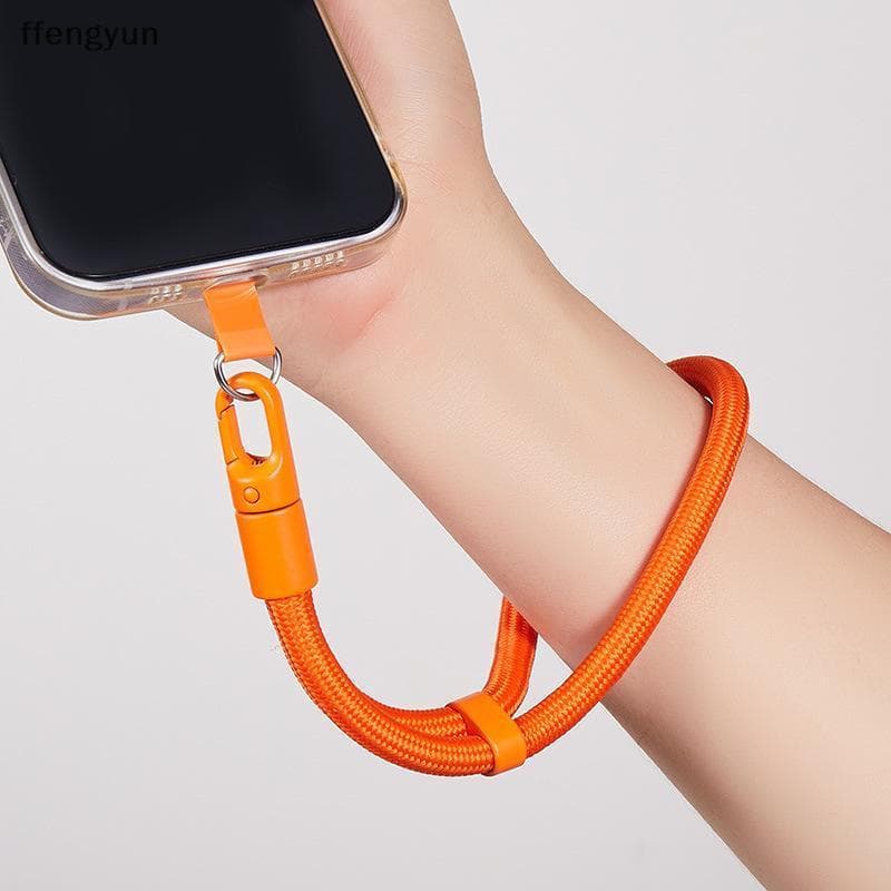 FFE Ajustável Universal Trançado Curto Telefone Móvel Cordão Cinta Pendurado Anel De Corrente Com Remendo Alça De Pulso