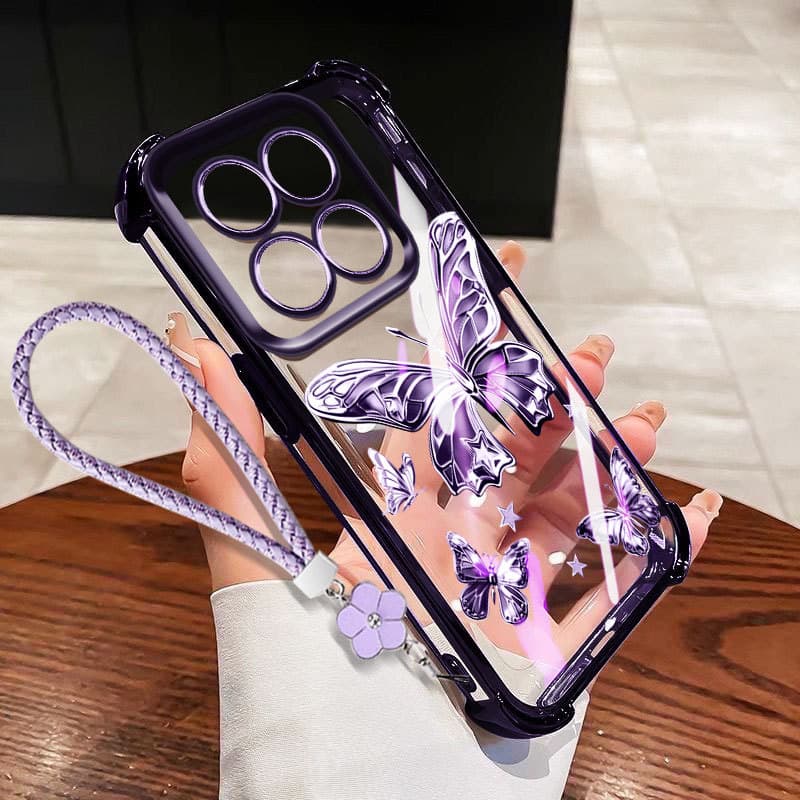 Capa YBD Para Motorola Moto G37 Power G47 Edge 70 Pro Fusion + G84 (2026) De Telefone Transparente Nova Borboleta Dourad