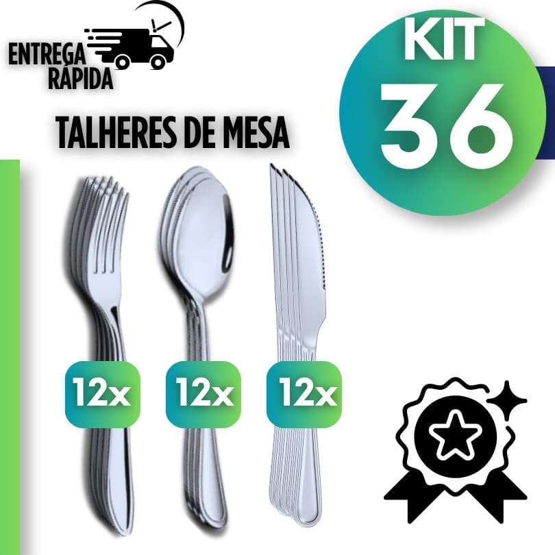 Talheres em Inox Completo para Cozinha Restaurante Hotel e Uso Diário