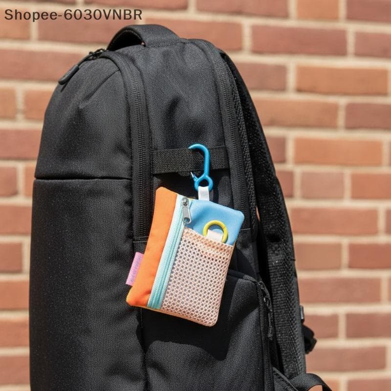 [QY] Bolsa De Cartão De Malha Portátil Antiderrapante , Cordão De Pulso Para Telefone , 1 Peça , Cor Contrastante Dopami