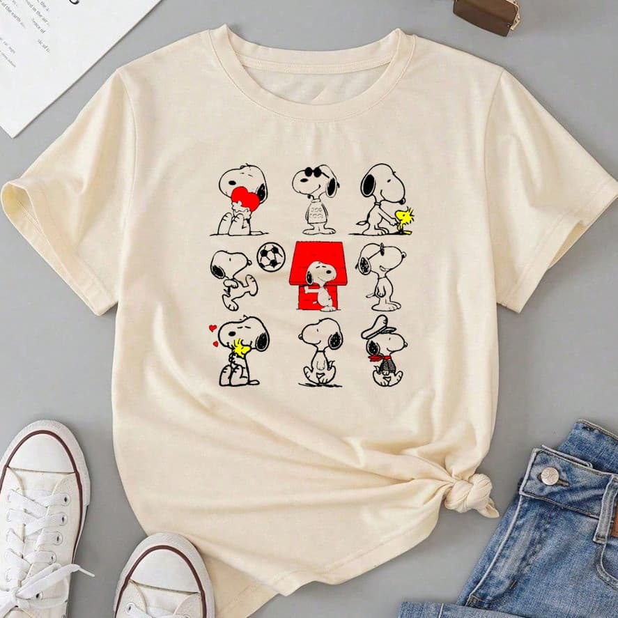 Blusa Feminina Camiseta Feminina Blusinha Tshirt Feminina Blusa Básica Camiseta Snoopy