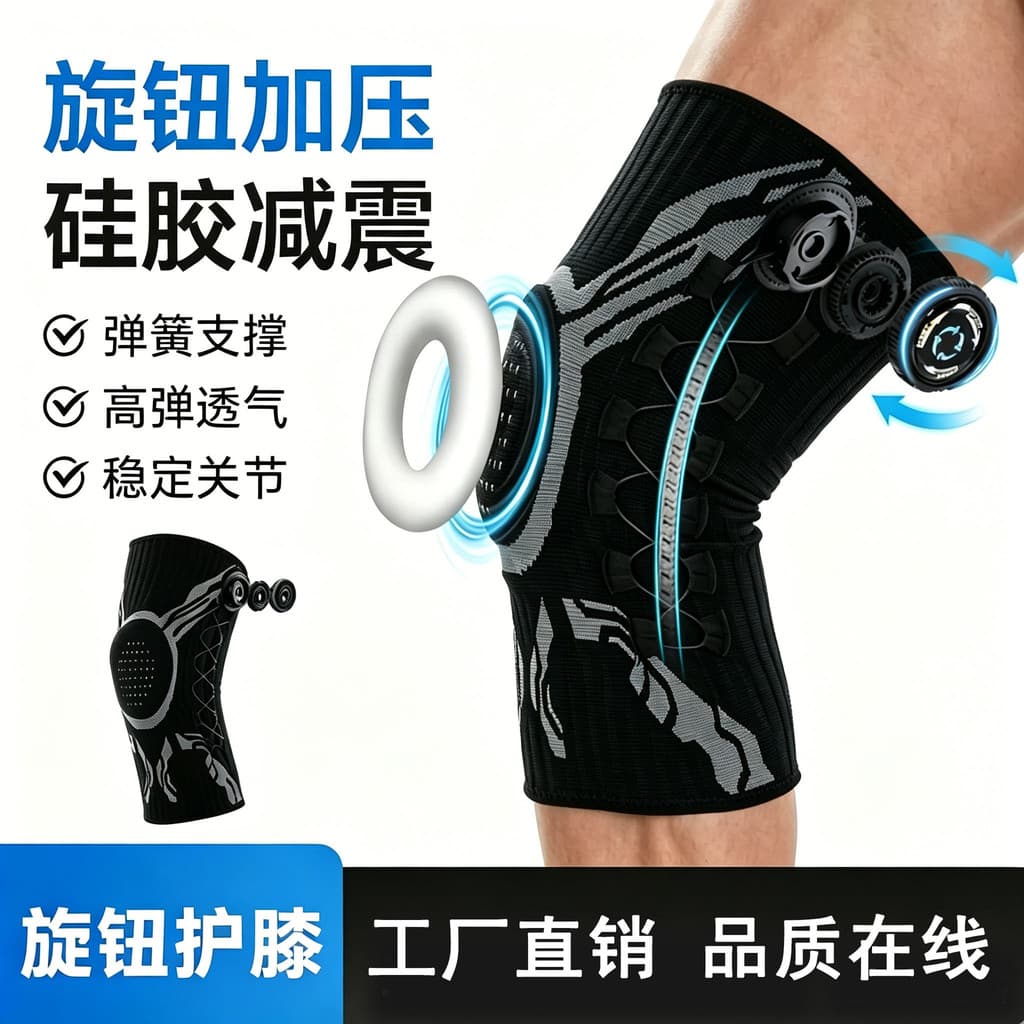 2026 novo produto joelheiras esportivas botão joelheiras ao ar livre correndo basquete primavera suporte Silicone absorç