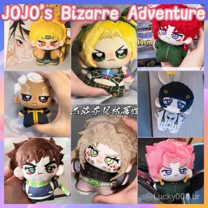 Novo! 10CM JoJo's Bizarre Adventure Pelúcia Jolyne Cujoh Kakyoin Tenmei Chaveiro Pelúcia Algodão Pendente Pelúcia
