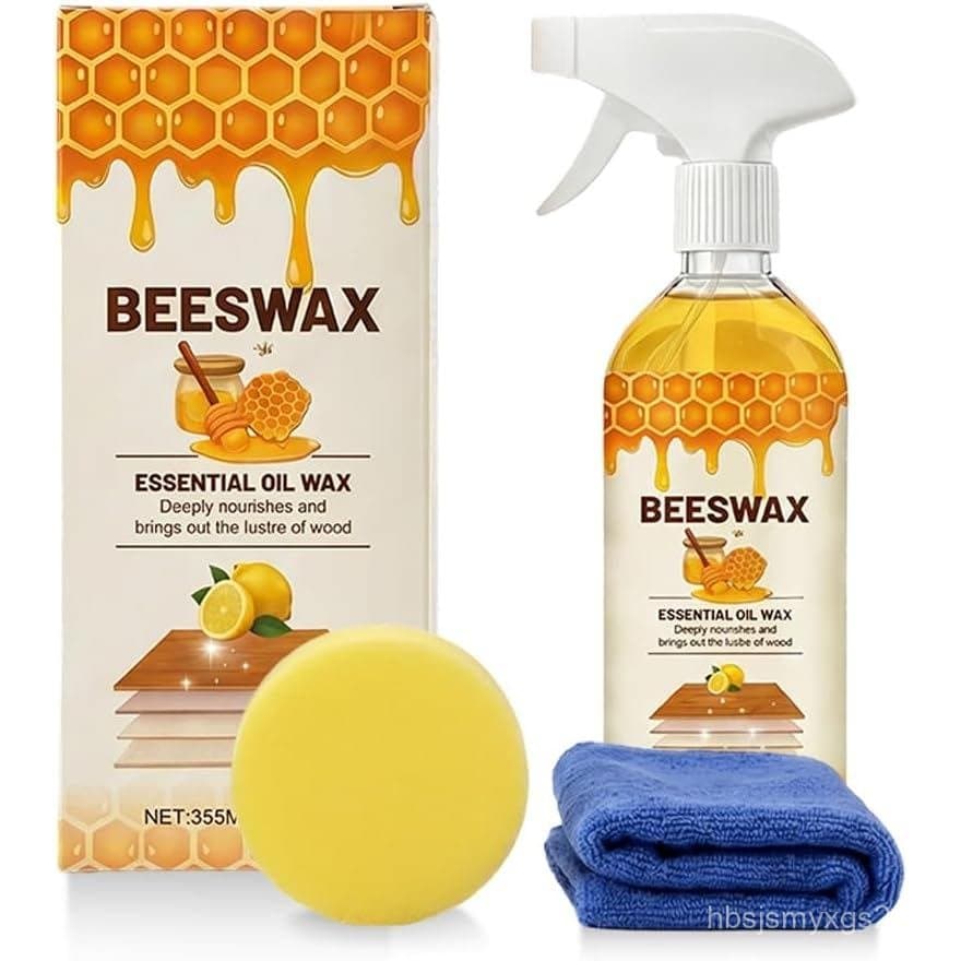 335ml Beeswa Spray para Pisos, Polidor de Reparação de Pisos com Esponja e Pano, Polidor de Madeira, Cuidado com Madeira