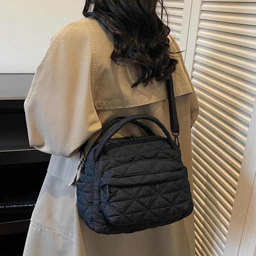 Mochila Com Padrão Acolchoado Para Mulheres , Moda Versátil , Simples , Bolsa Crossbody , Ombro Ou L9