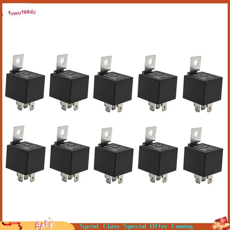[Entrega Rápida BR] 10 Pacotes 30/40 AMP À Prova D'água 5 Pinos 12V Interruptor De Relé Para Relés Marinhos Automotivos