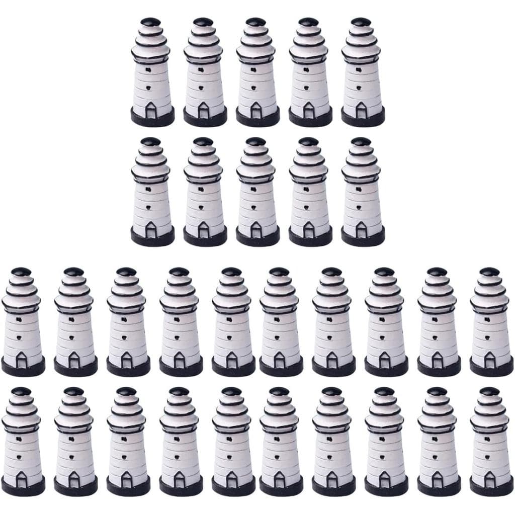 PATKAW Conjunto de 30 Peças de Decoração de Mini Farol - Estátua de Farol em Miniatura, Acessórios DIY, Artesanato Náuti