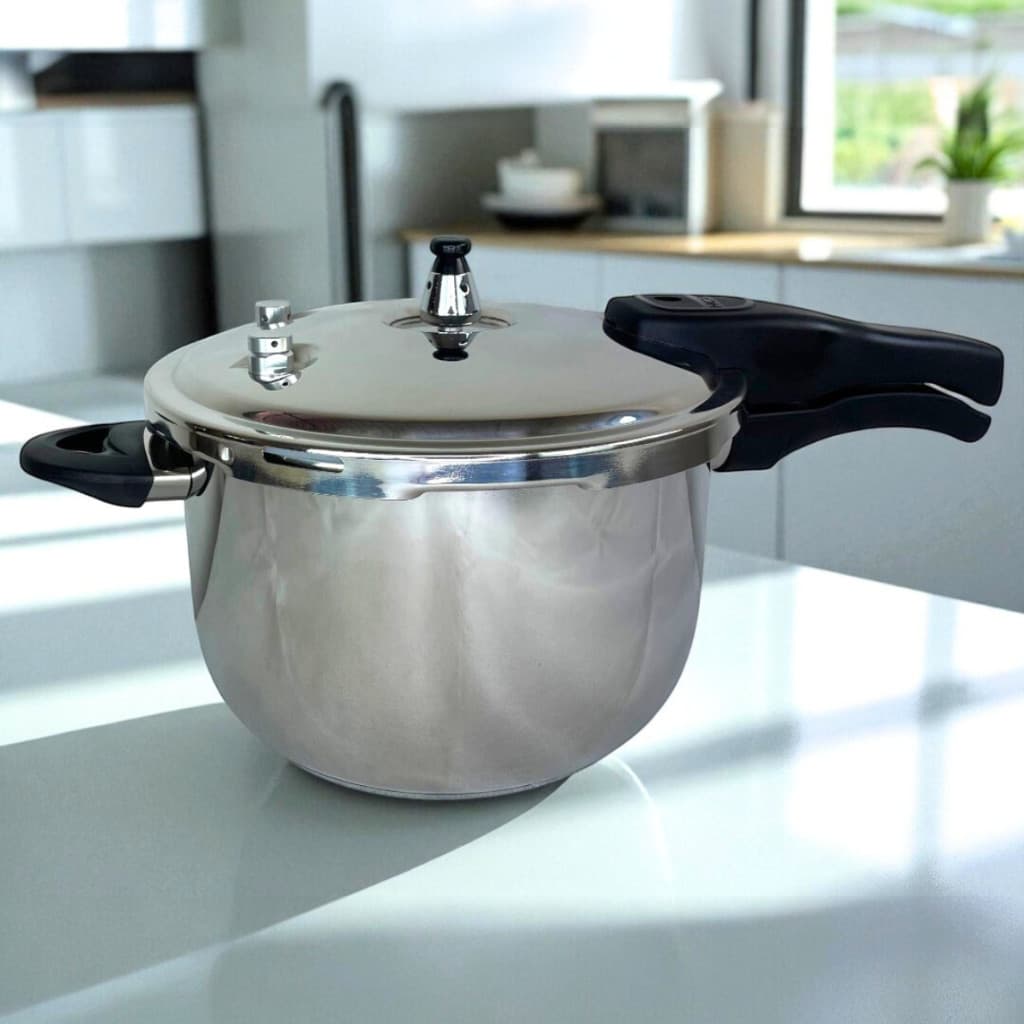 Panela de Pressão 7L Inox com Alça Segura – Antiexplosão para Fogões Gás, Indução e Elétrico